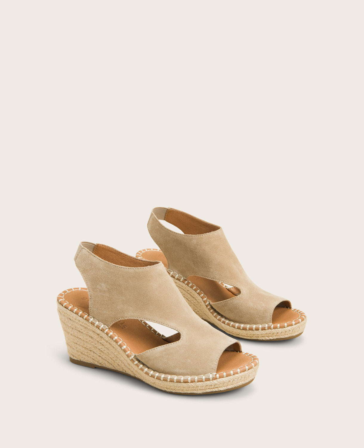 GENTLE SOULS - Cody Suede Espadrille Wedge Mushroom Suede