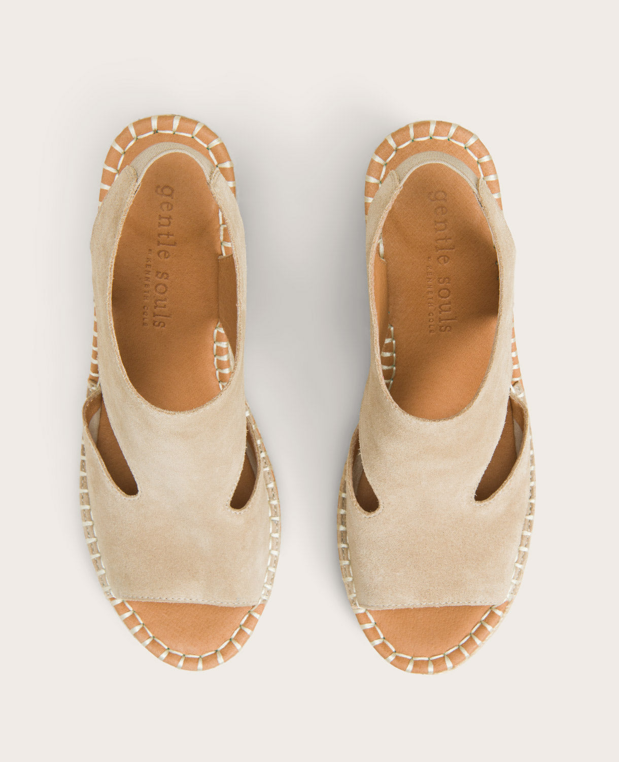 GENTLE SOULS - Cody Suede Espadrille Wedge Mushroom Suede
