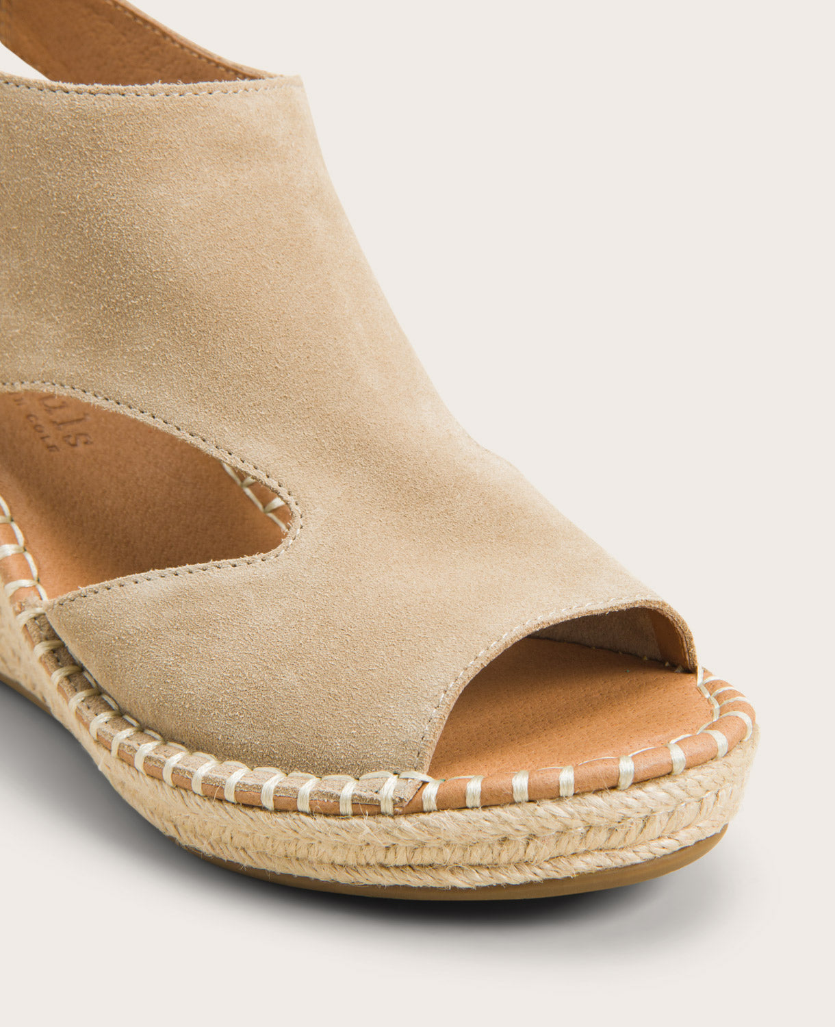 GENTLE SOULS - Cody Suede Espadrille Wedge Mushroom Suede