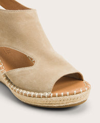 GENTLE SOULS - Cody Suede Espadrille Wedge Mushroom Suede