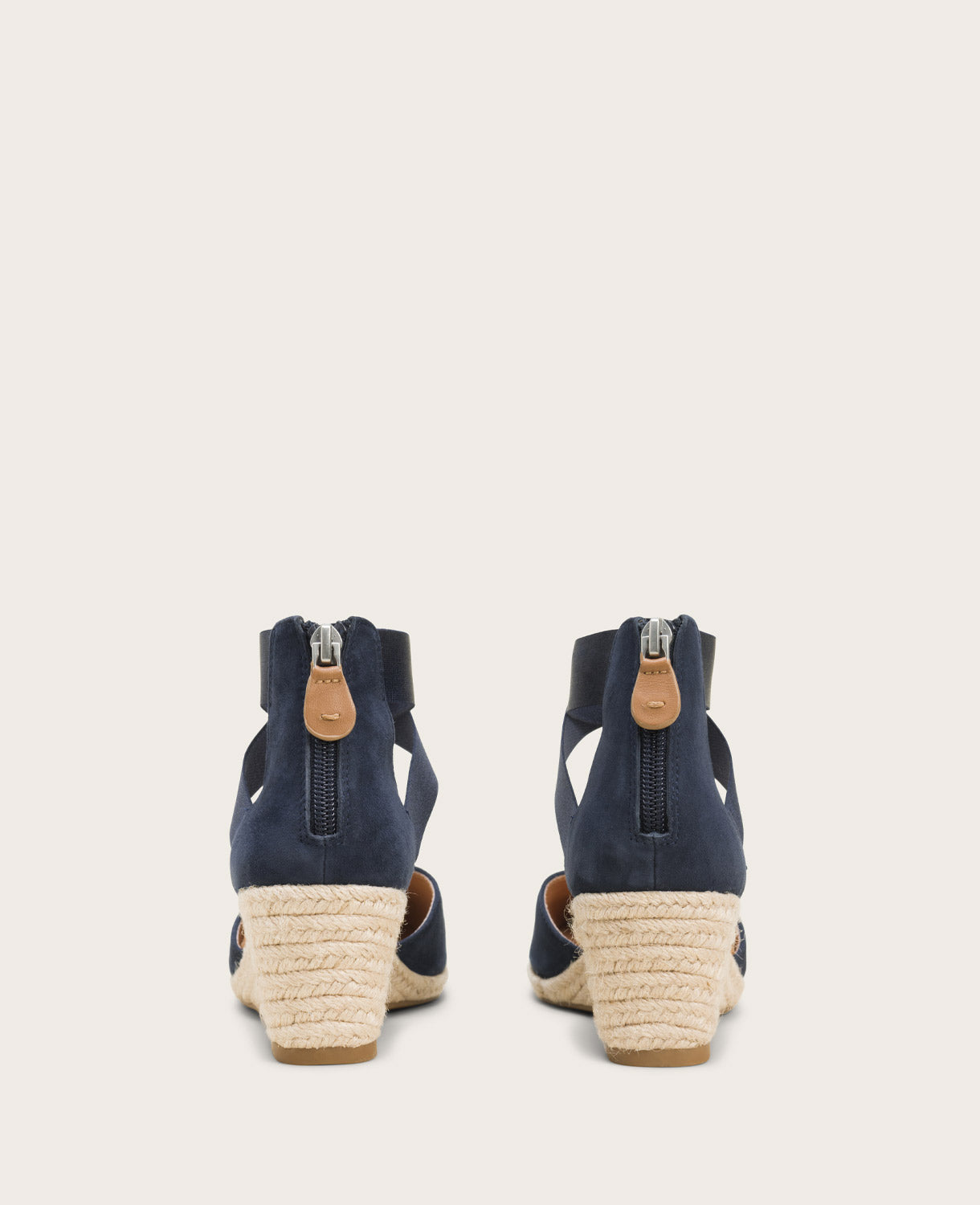 GENTLE SOULS - Orya Leather Espadrille Wedge Navy Suede