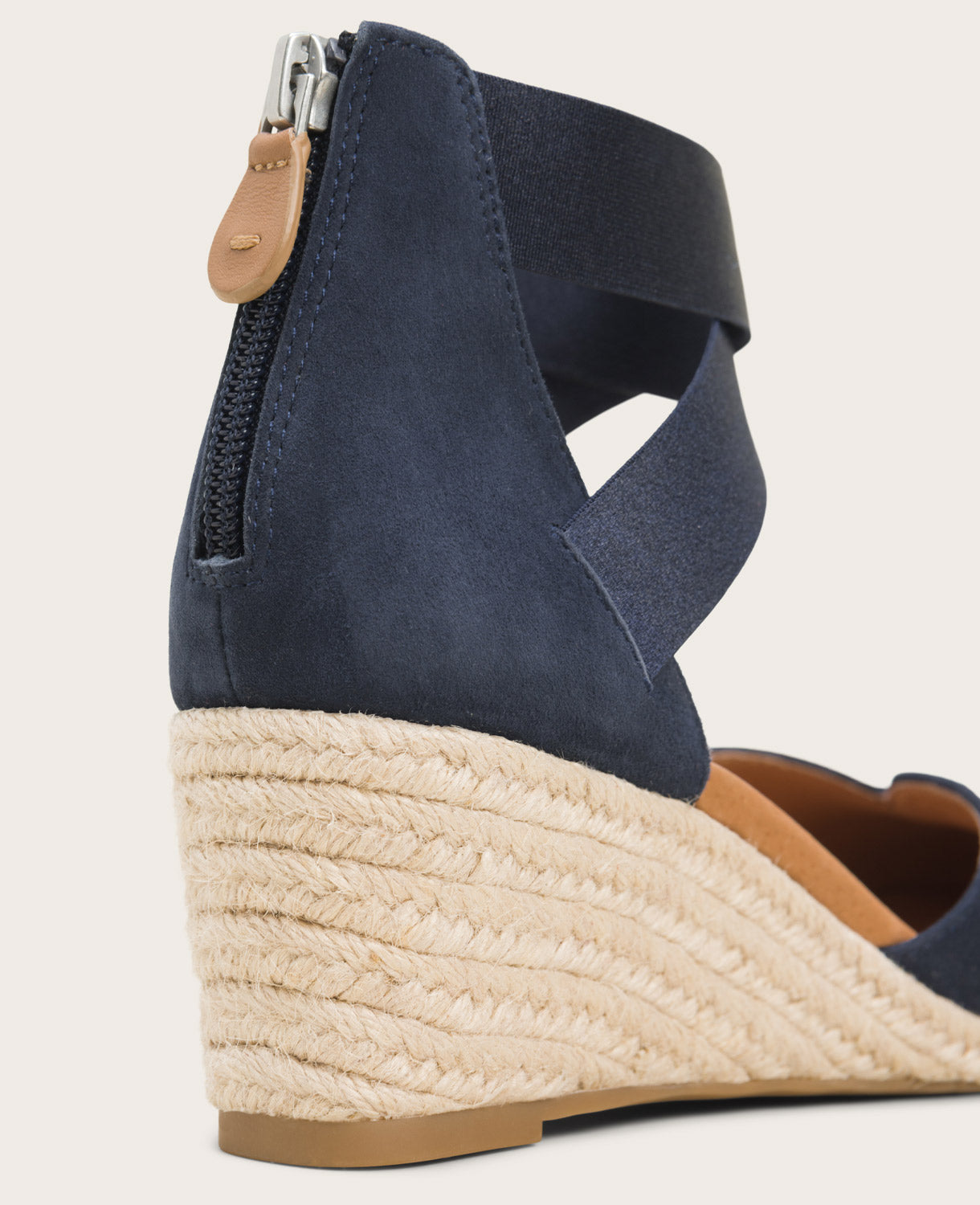 GENTLE SOULS - Orya Leather Espadrille Wedge Navy Suede