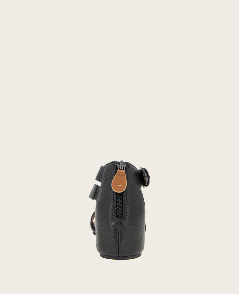 GENTLE SOULS - Gwen Leather Wedge Sandal Black