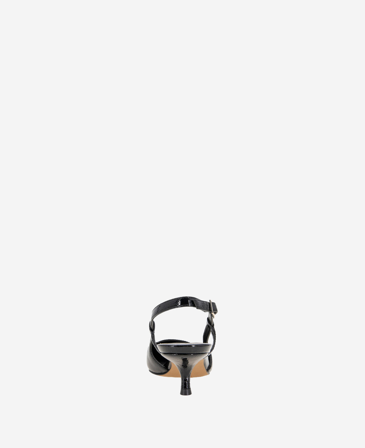 Martha Patent Slingback Kitten Heel Black Crinkle Patent