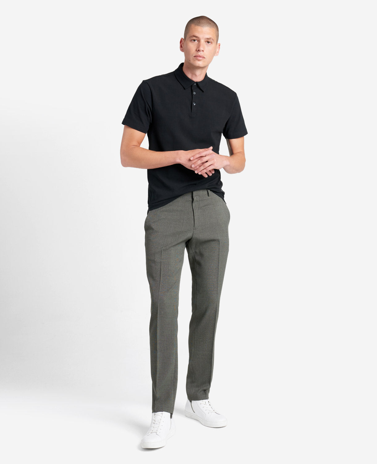 Slim-Fit Tic Weave Dress Pant Medium Grey