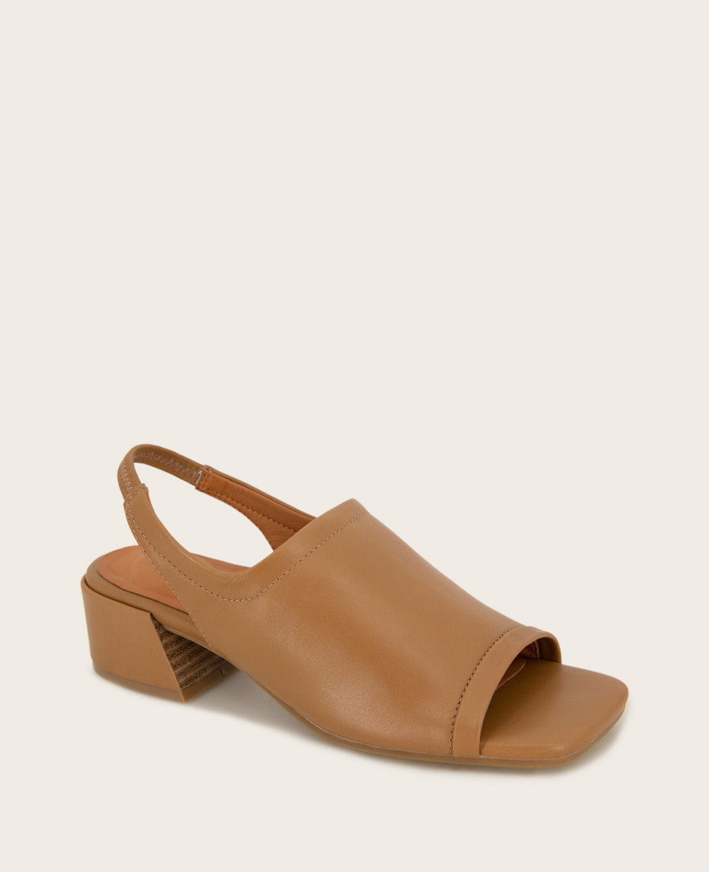 GENTLE SOULS - Penny Block Heel Slingback Sandal Camel