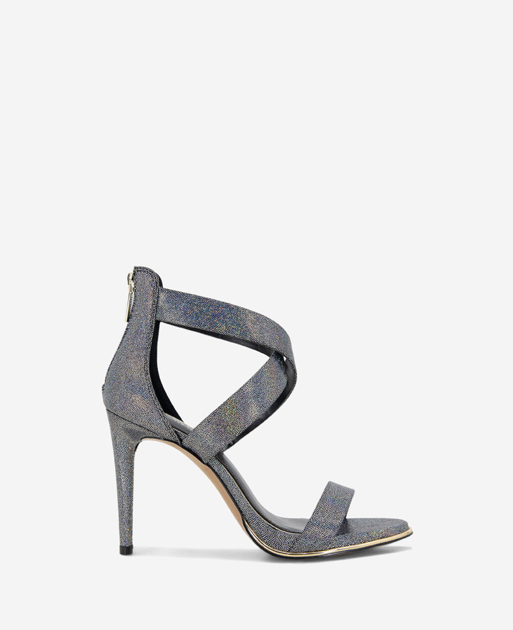 Brooke Cross Strap Heeled Sandal Black/Multi Micro