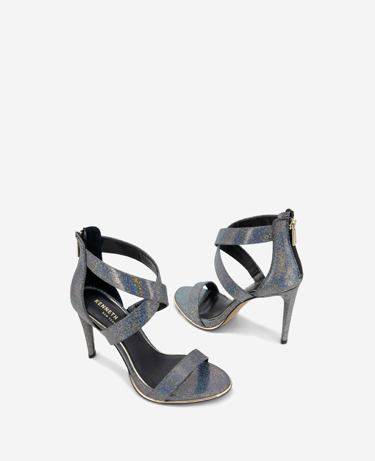 Brooke Cross Strap Heeled Sandal Black/Multi Micro