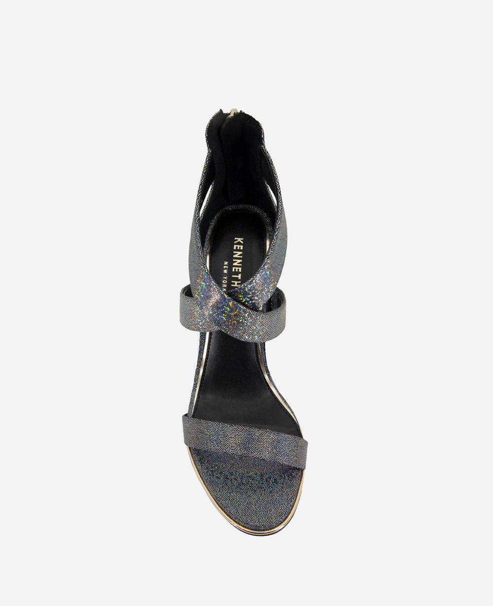 Brooke Cross Strap Heeled Sandal Black/Multi Micro