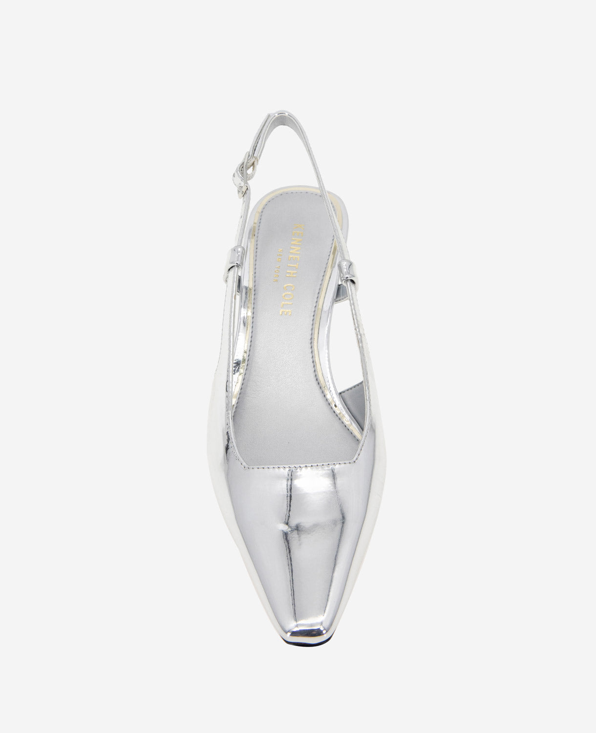Martha Metallic Slingback Kitten Heel Silver