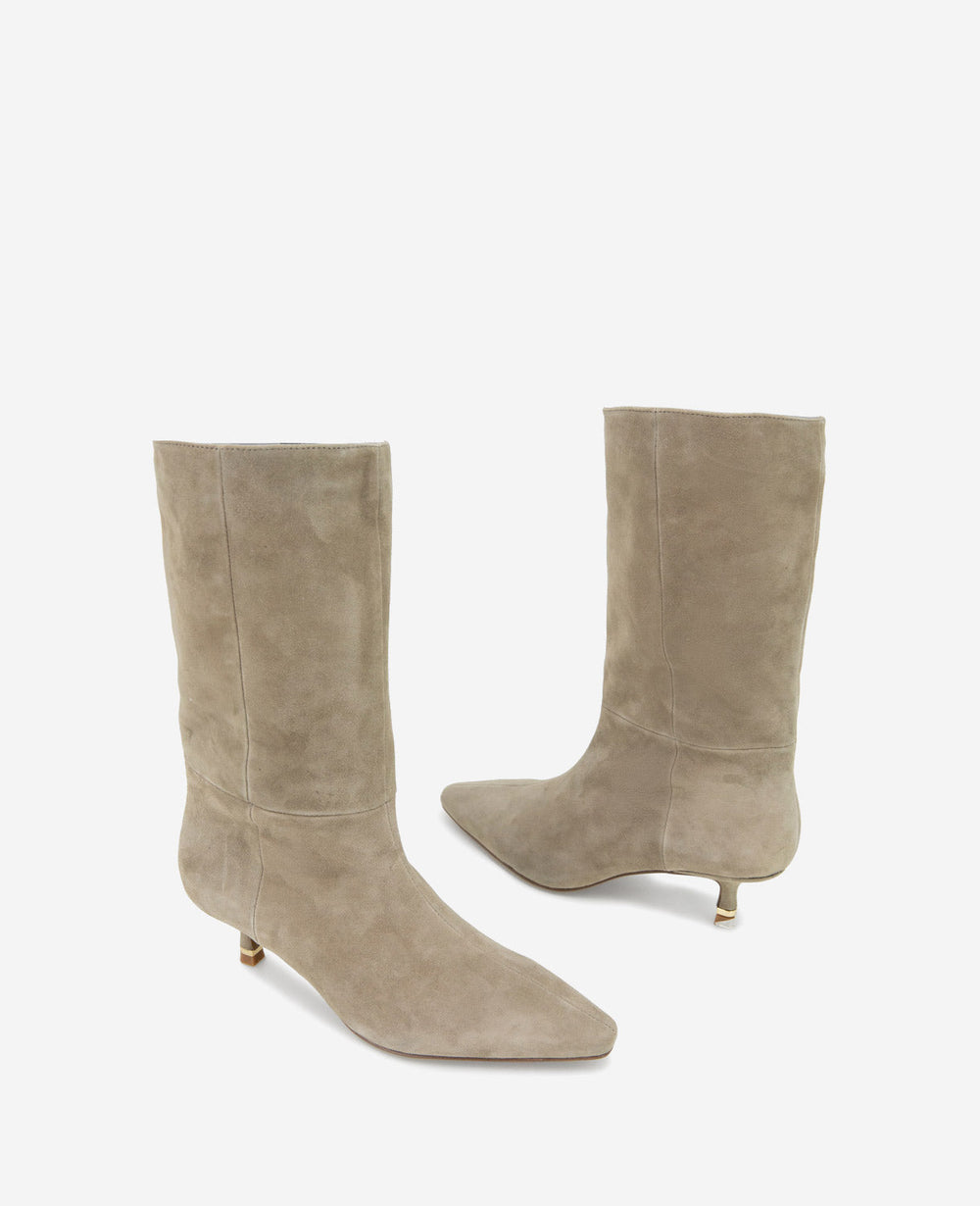 Meryl Suede Bootie Taupe Suede
