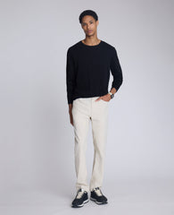 Crew Neck Sweater with Tipping Details Black