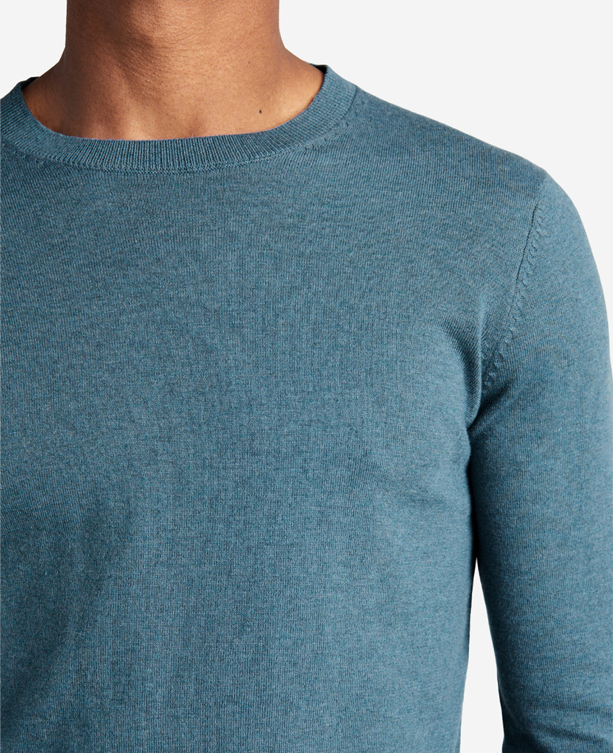 Crew Neck Sweater with Tipping Details Navy