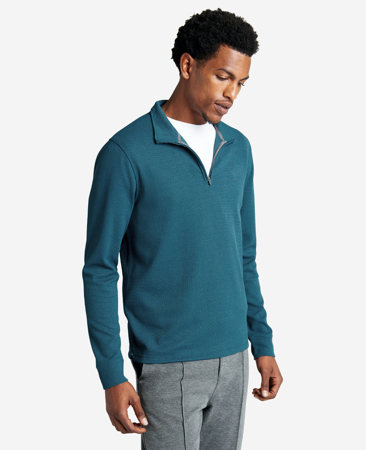 Kenneth Cole Sport Quarter-Zip Knit Pullover Medium Blue