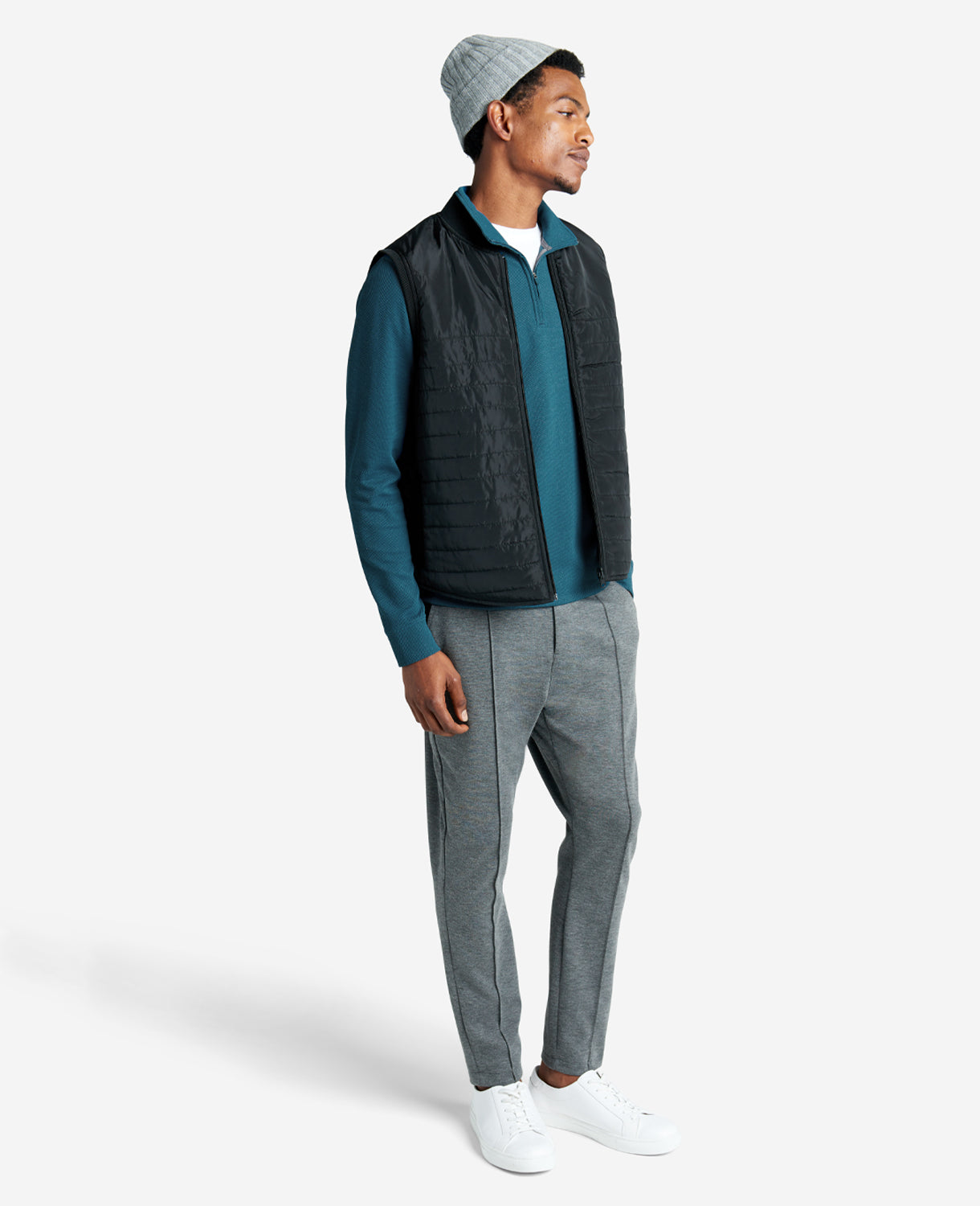 Kenneth Cole Sport Quarter-Zip Knit Pullover Medium Blue