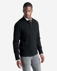Long Sleeve Polo Sweater Black