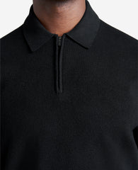 Long Sleeve Polo Sweater Black