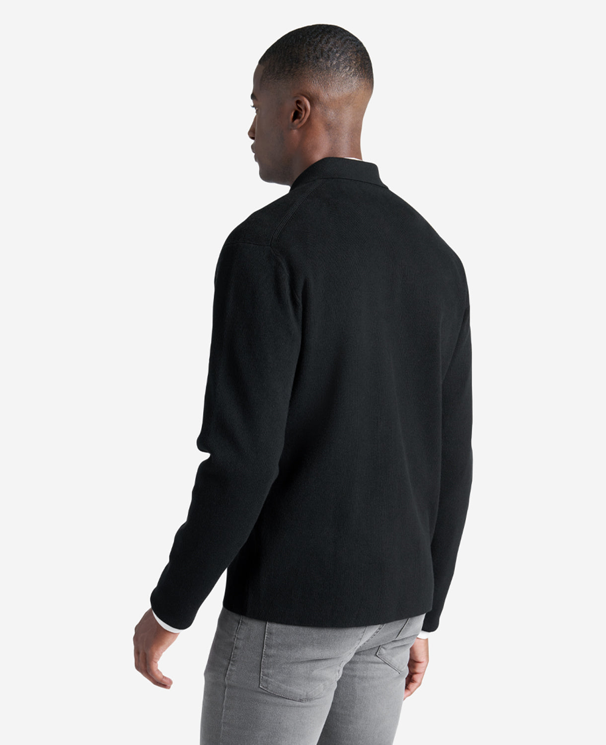 Long Sleeve Polo Sweater Black