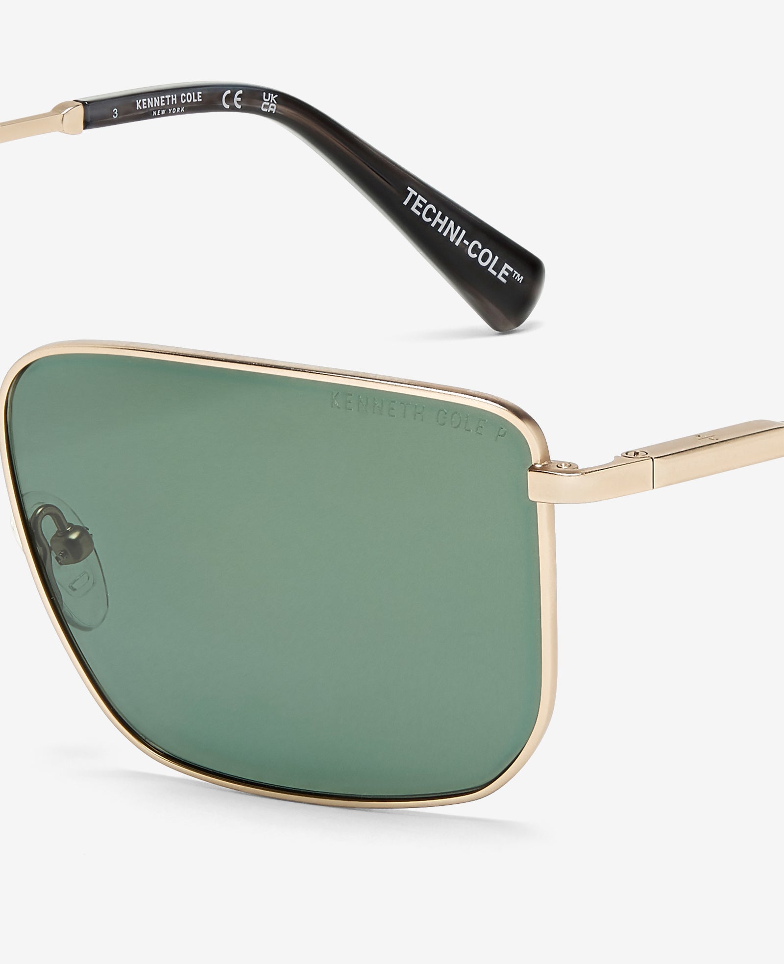 Square Titanium Sunglasses Gold