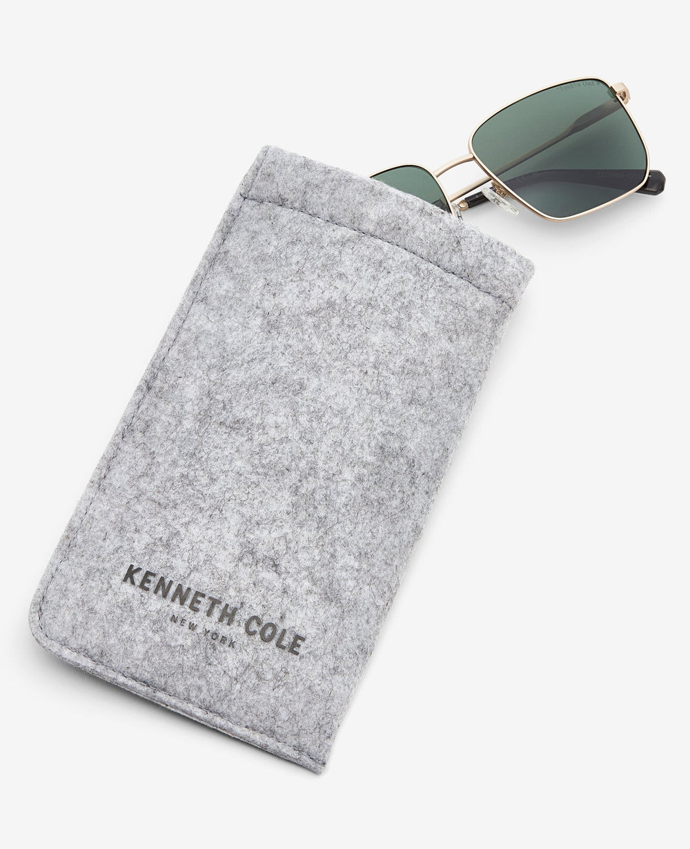 Square Titanium Sunglasses Gold