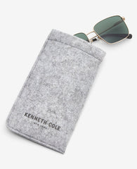 Square Titanium Sunglasses Gold