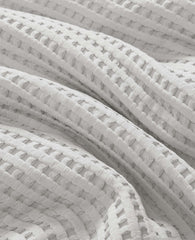 Reversible Solid Grey Waffle Comforter Set Grey