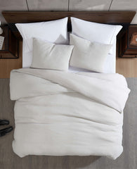 Reversible Solid Grey Waffle Duvet Cover Set Grey
