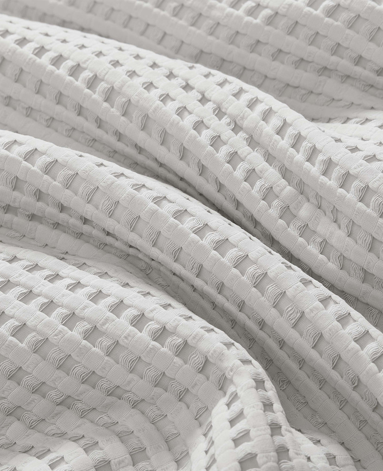 Reversible Solid Grey Waffle Duvet Cover Set Grey