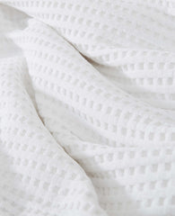 Reversible Solid White Waffle Duvet Cover Set White