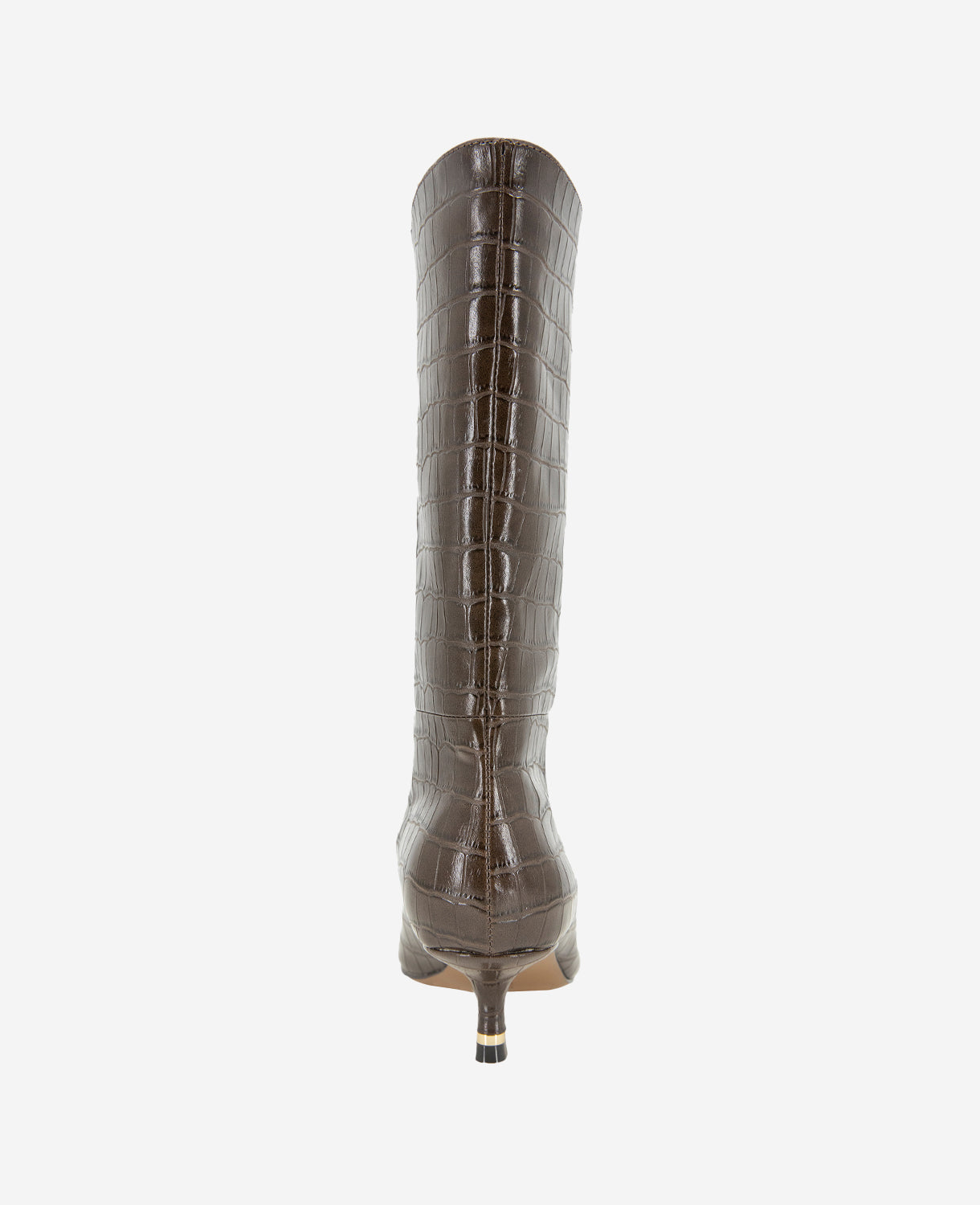 Meryl Leather Croco Bootie Dark Brown
