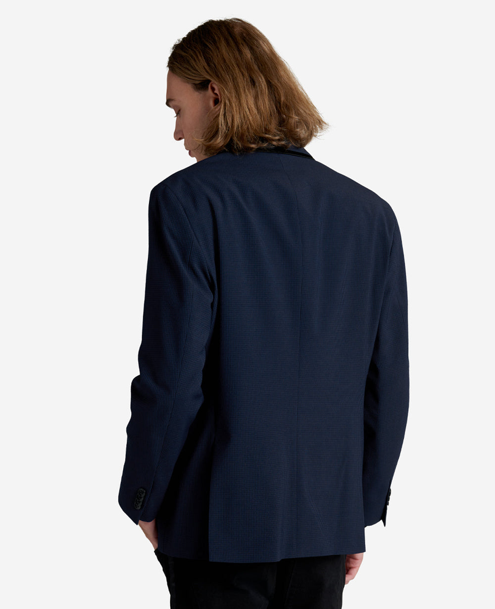 Slim-Fit Seersucker Striped Sport Coat Blue