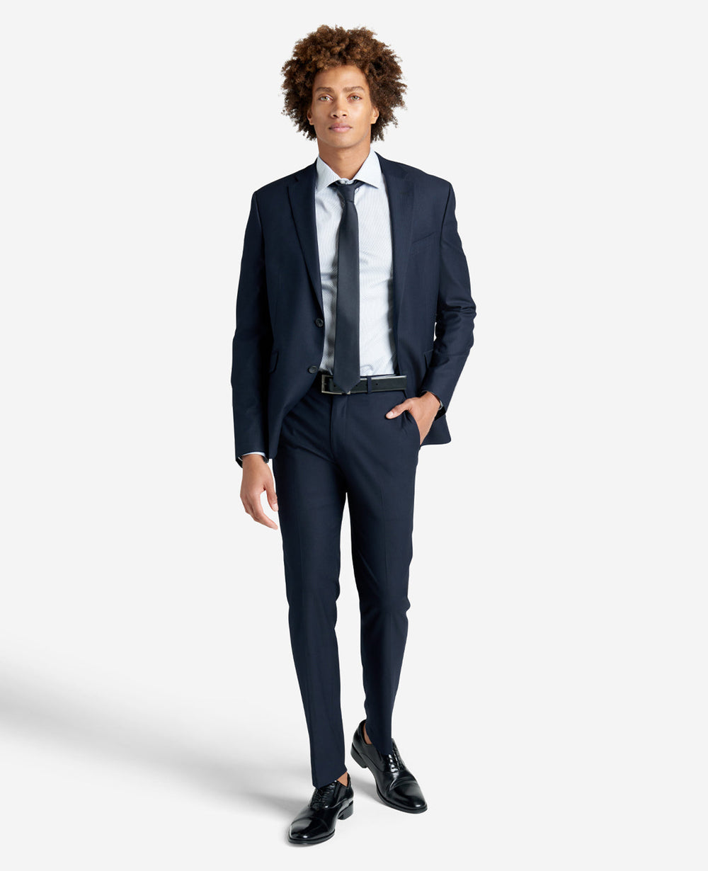 Slim-Fit Button-Down Stretch Dress Shirt with TEK FIT Powder Blue