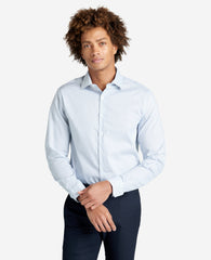 Slim-Fit Button-Down Stretch Dress Shirt with TEK FIT Powder Blue