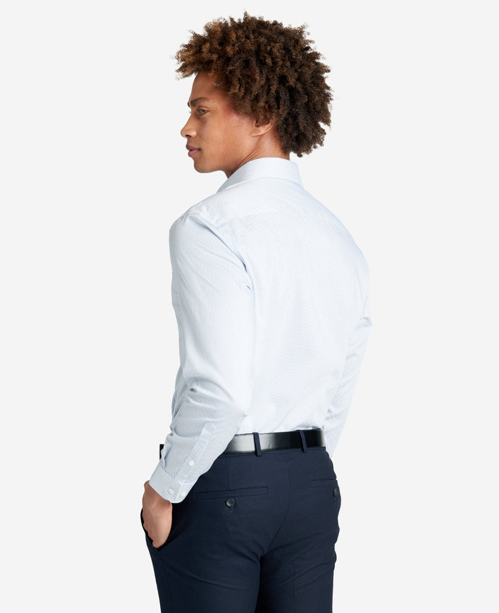 Slim-Fit Button-Down Stretch Dress Shirt with TEK FIT Powder Blue