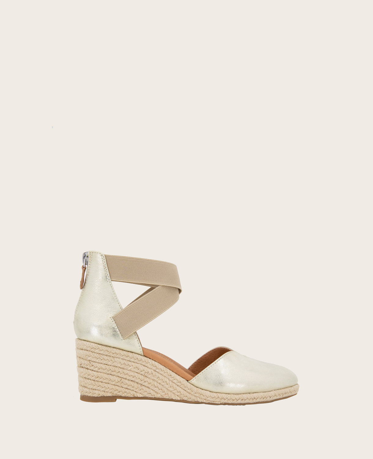 GENTLE SOULS - Orya Leather Espadrille Wedge Ice