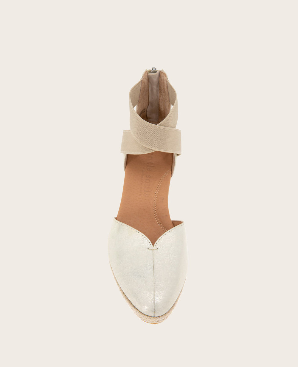 GENTLE SOULS - Orya Leather Espadrille Wedge Ice