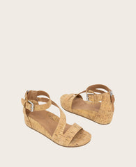 GENTLE SOULS - Gwen Cork Wedge Sandal Natural