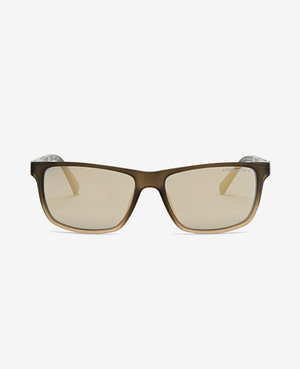Rectangular Ultem Sunglasses Green