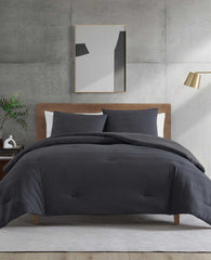 Crosswalk Herringbone Black Duvet Cover Set Black