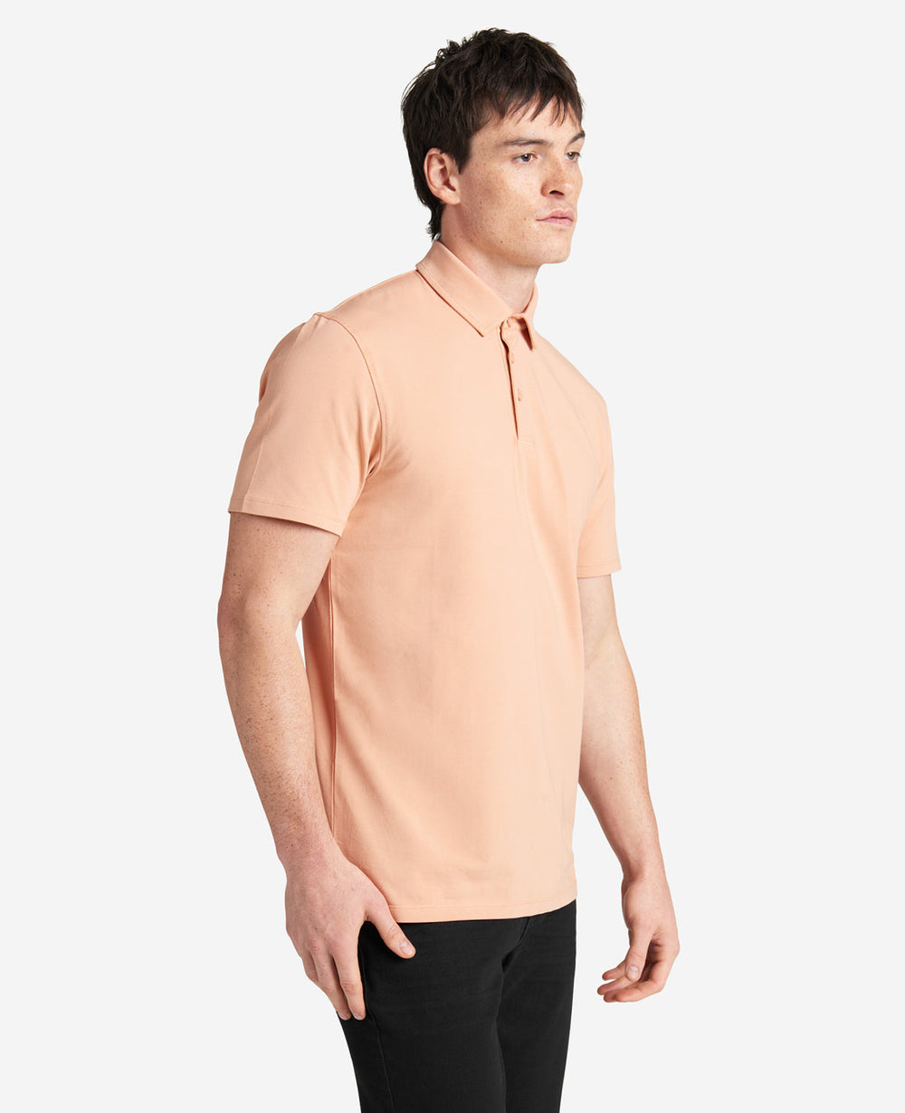 Performance Button Polo Coral
