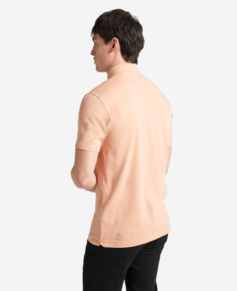 Performance Button Polo Coral