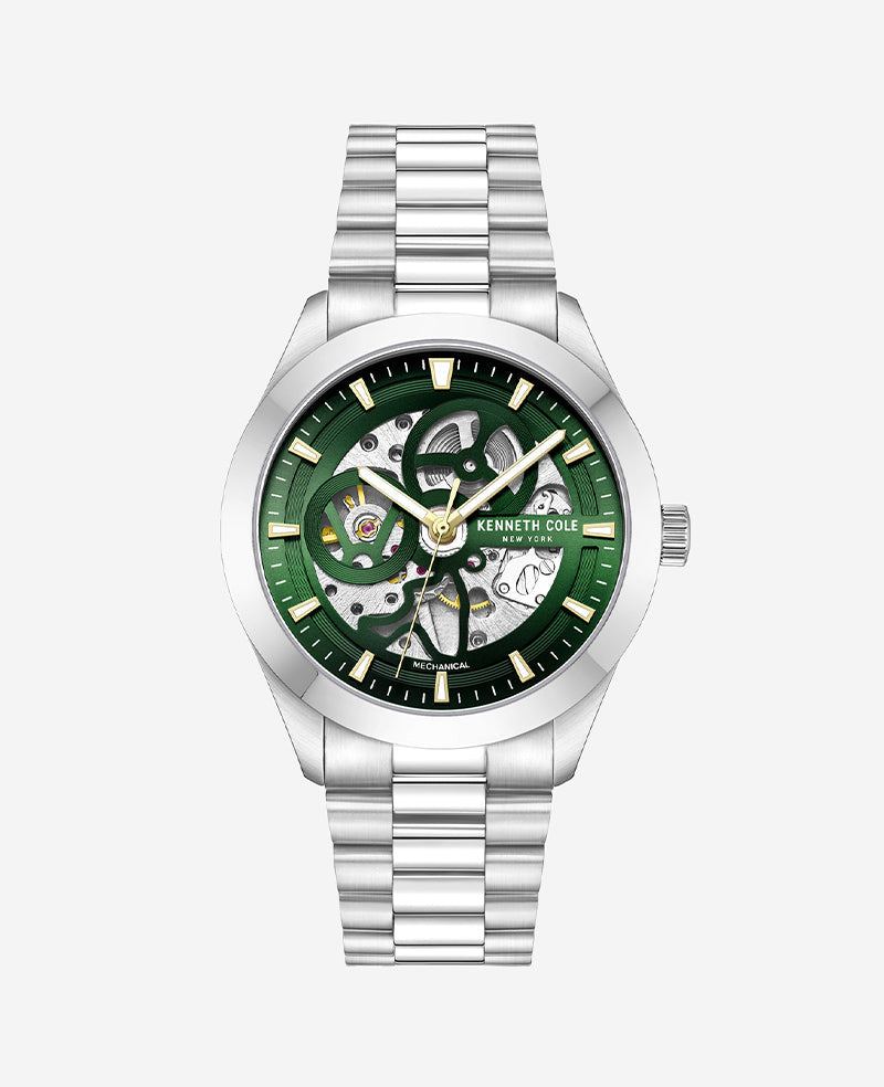 Mechanical Stainless Steel Watch Silver