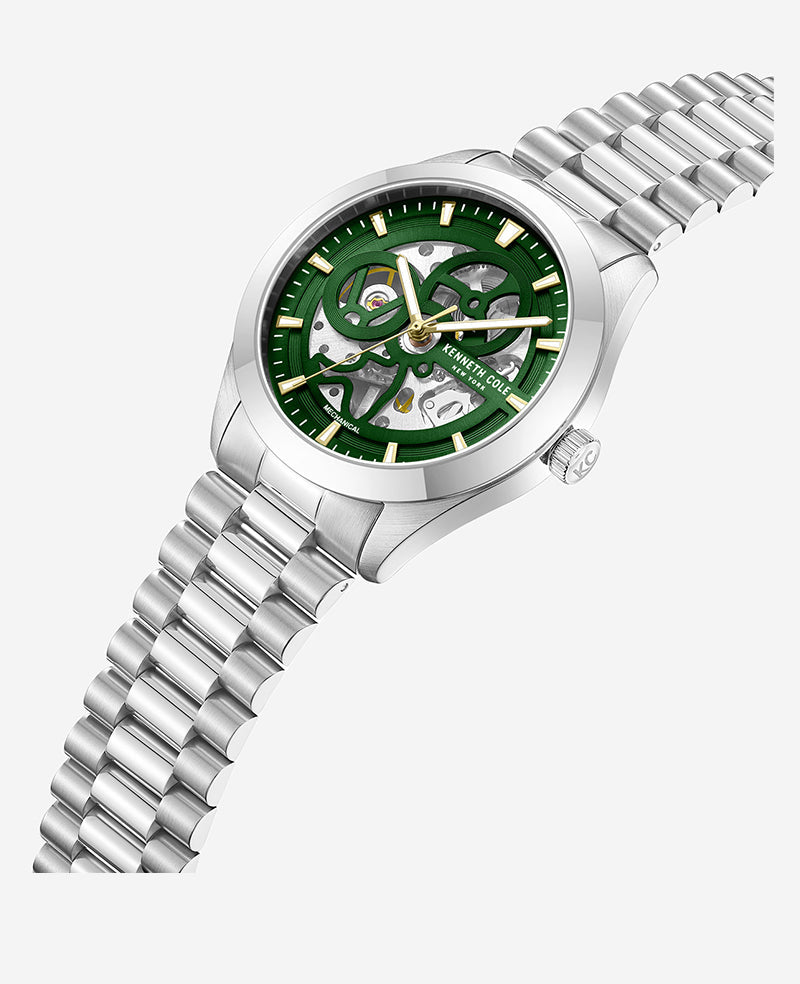 Mechanical Stainless Steel Watch Silver