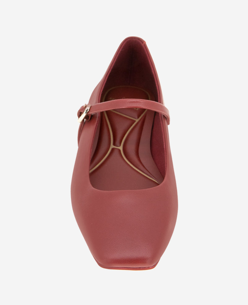 Jasper Leather Ballet Flat Rio Red Leather