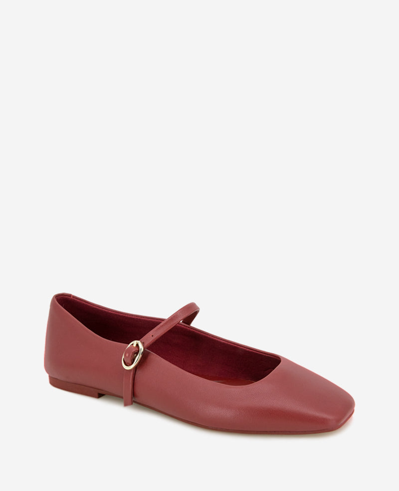 Jasper Leather Ballet Flat Rio Red Leather