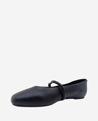 Magnolia Leather Ballet Flat Black Leather