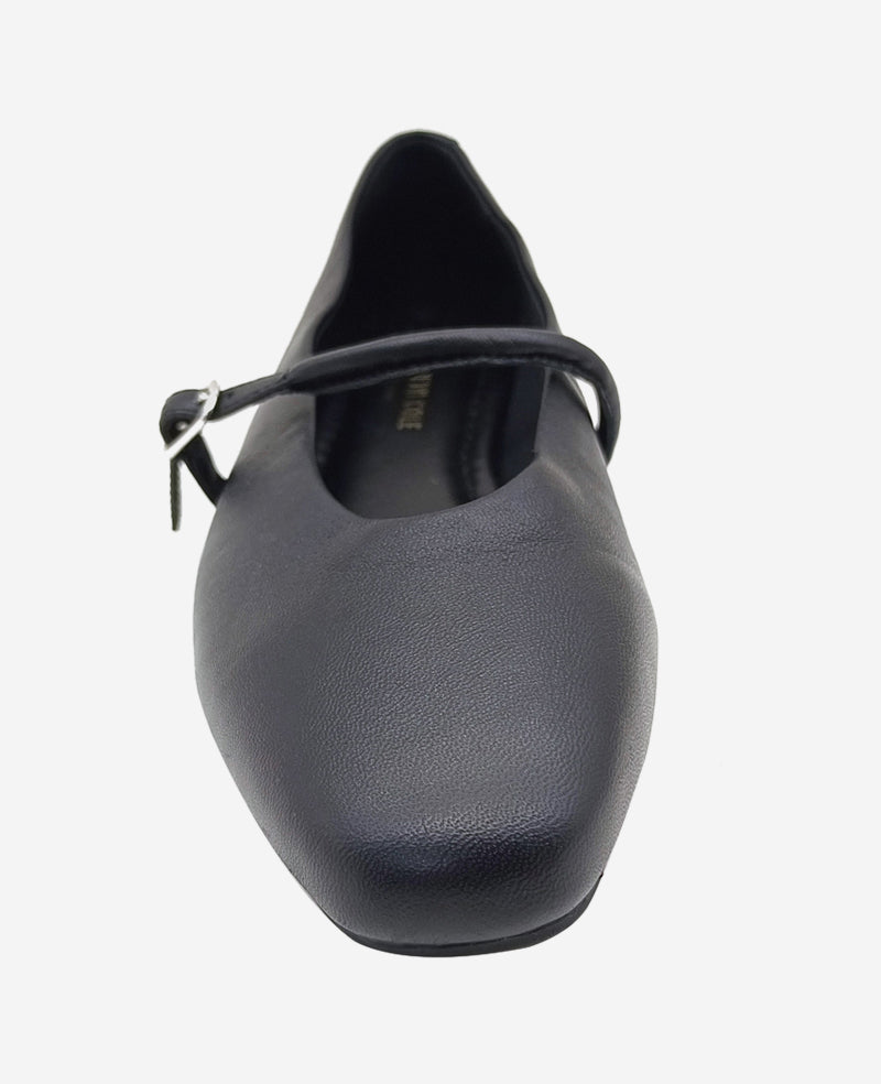 Magnolia Leather Ballet Flat Black Leather