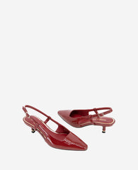 Martha Patent Slingback Kitten Heel Rio Red Patent