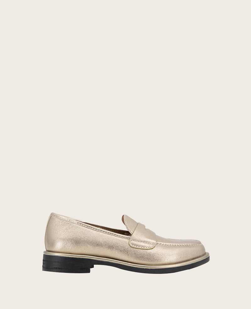 GENTLE SOULS - Cybil Leather Loafer Gravel Leather