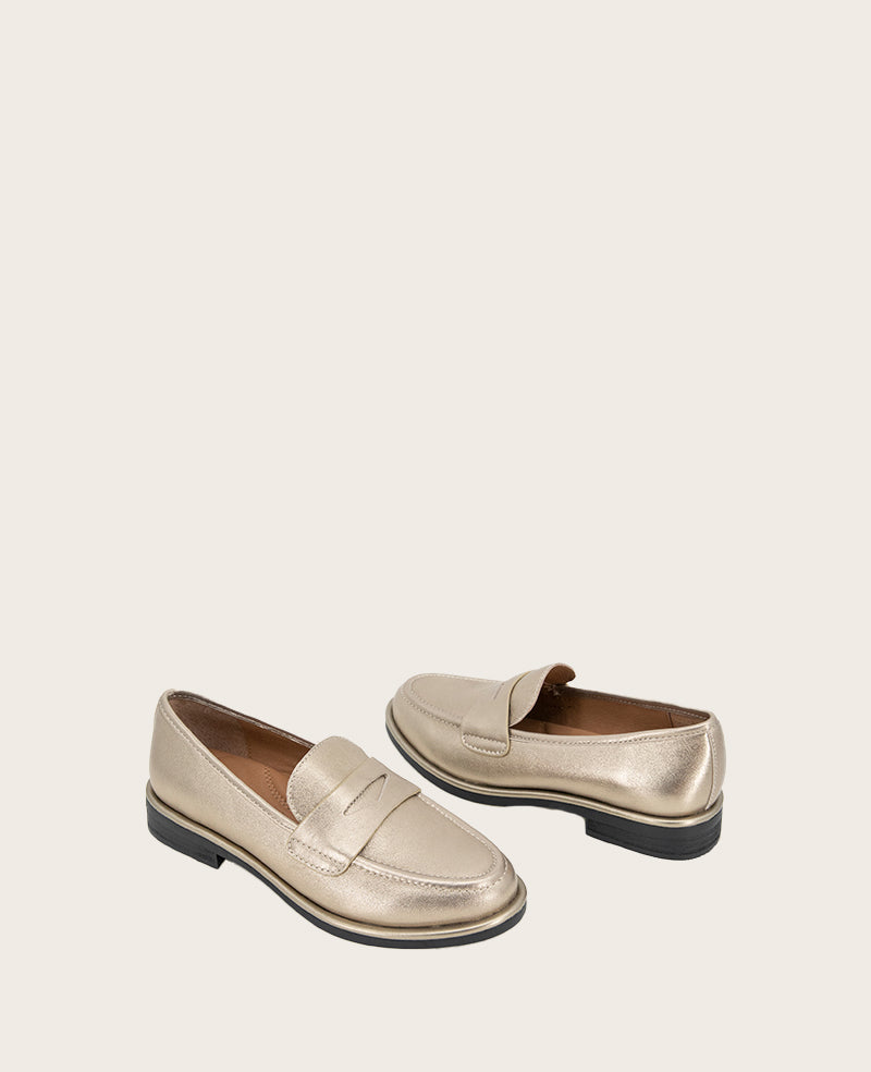 GENTLE SOULS - Cybil Leather Loafer Gravel Leather
